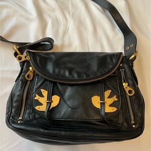 Black Natasha Petal Crossbody Shoulder Bag